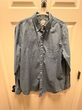 J Crew Blue Dot-Print Button-Down Shirt